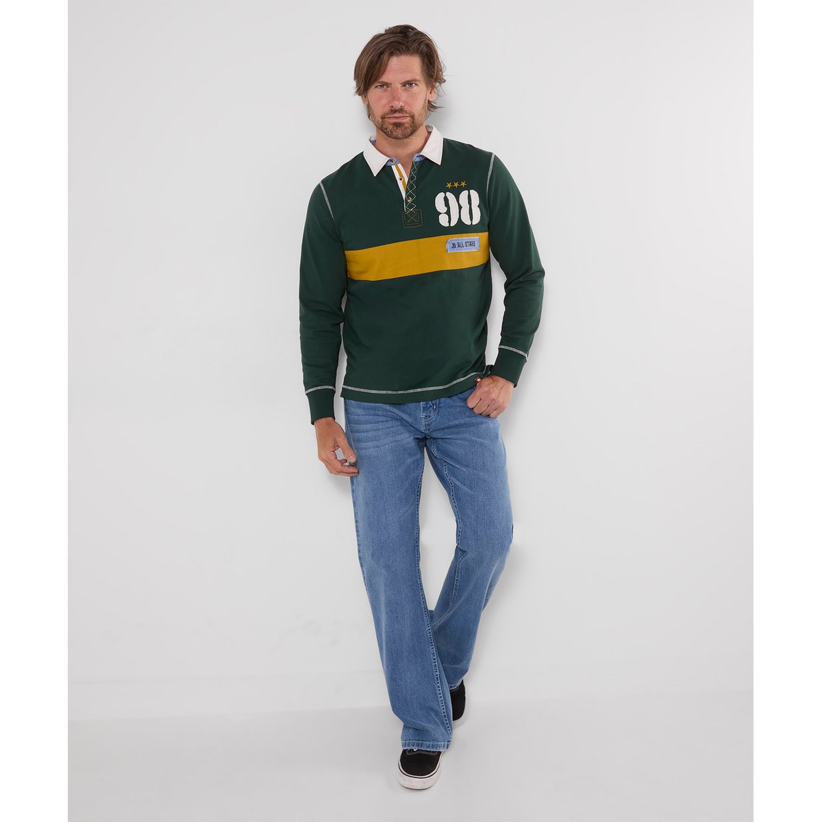 Henley Style Rugby Plein de Détails vert, JOE BROWNS