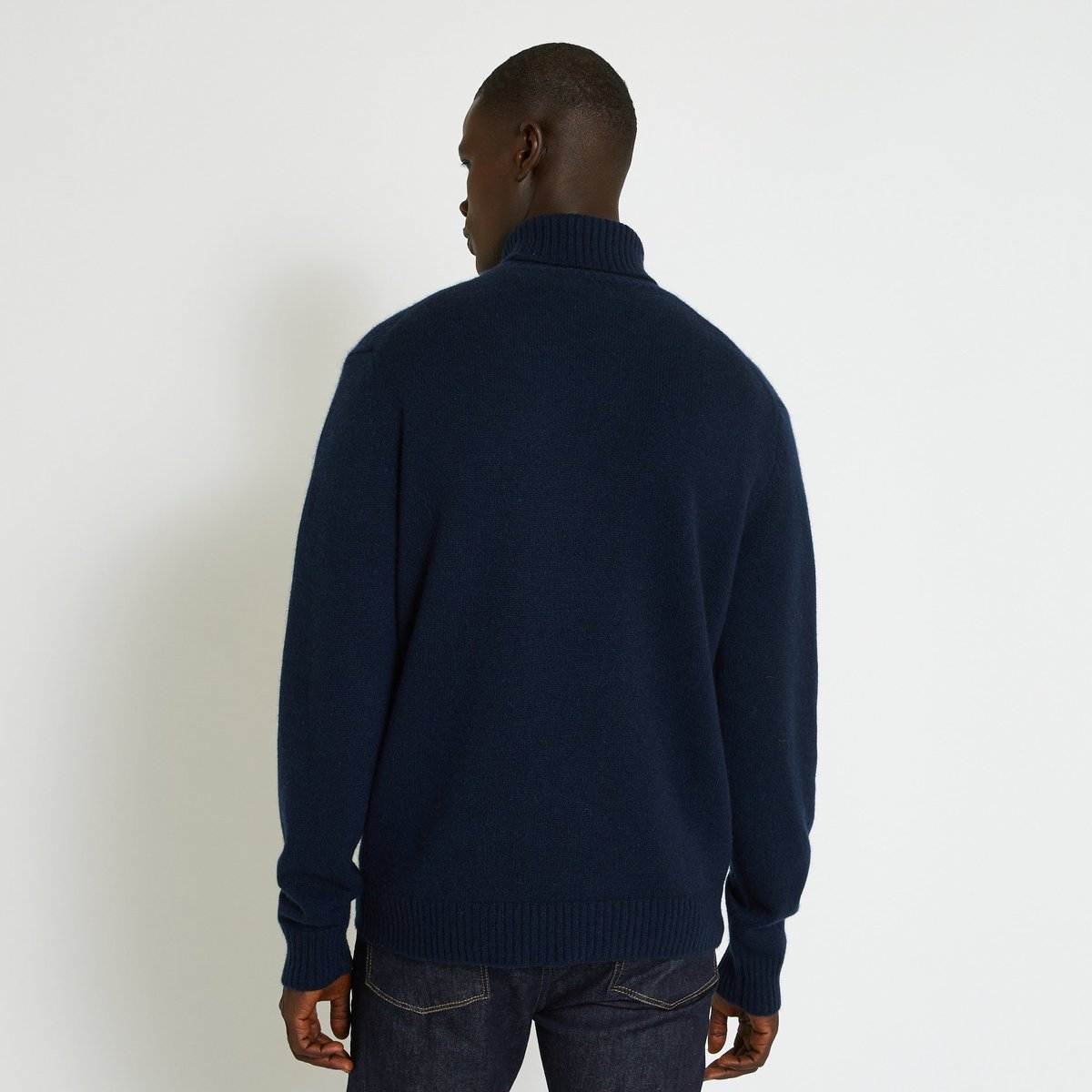 Pull Col Roulé En Cachemire Certifié Oekotex marine, MONOPRIX