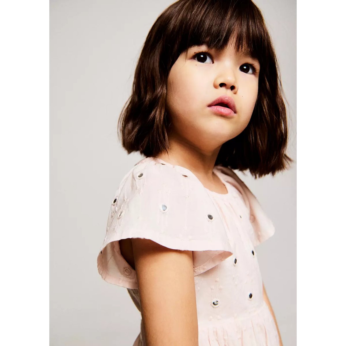 Robe fluide détail brillant rose clair, MANGO BABY