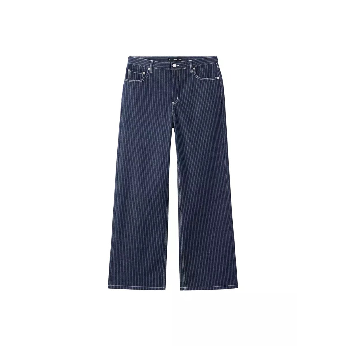 Jean droit rayures bleu indigo, MANGO
