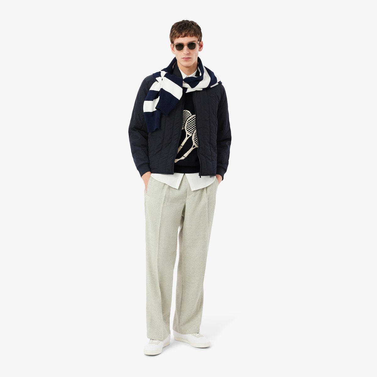 Doudoune matelassée légère déperlante noir-350, LACOSTE