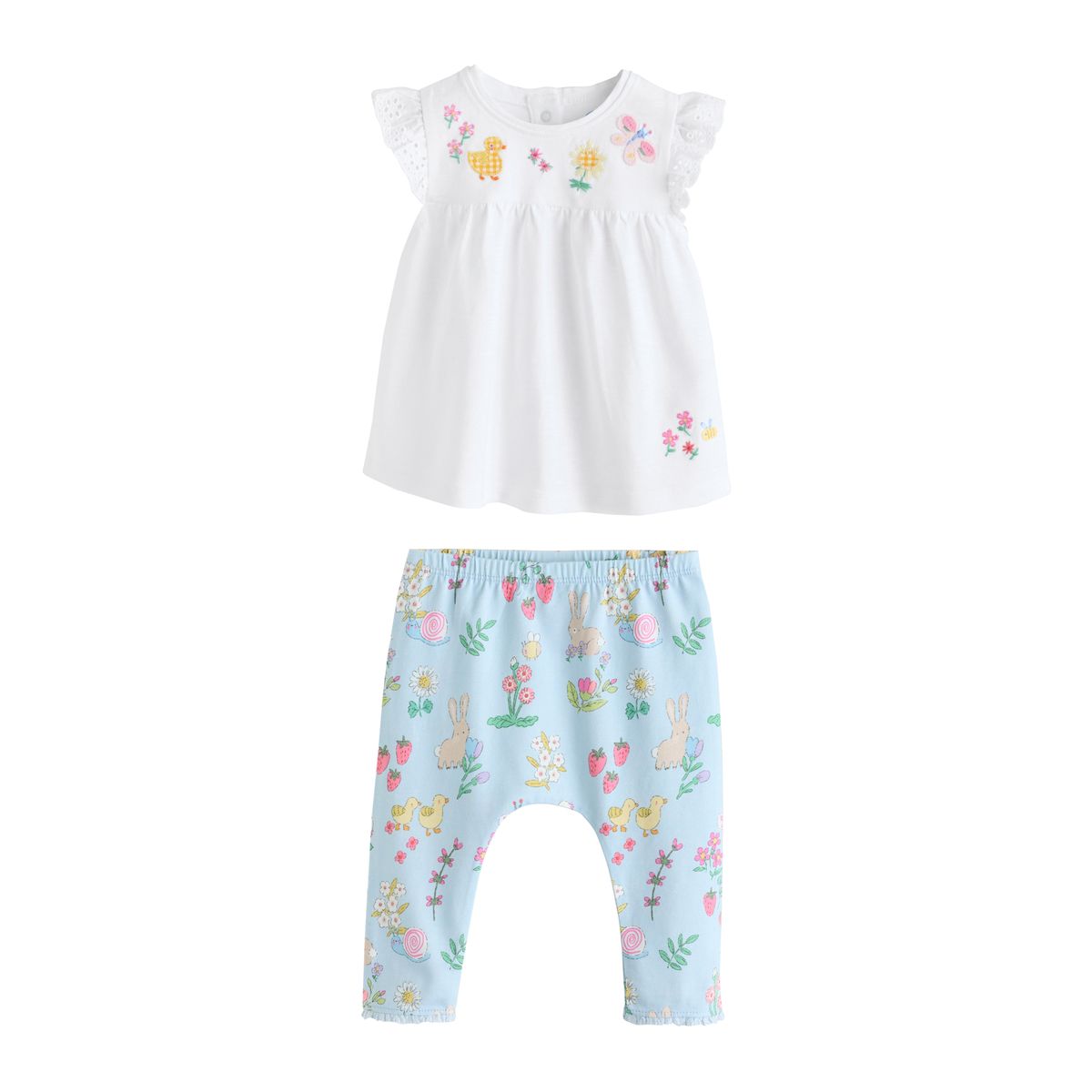 Haut à manches courtes et legging bébé, 2 p écru, NEXT