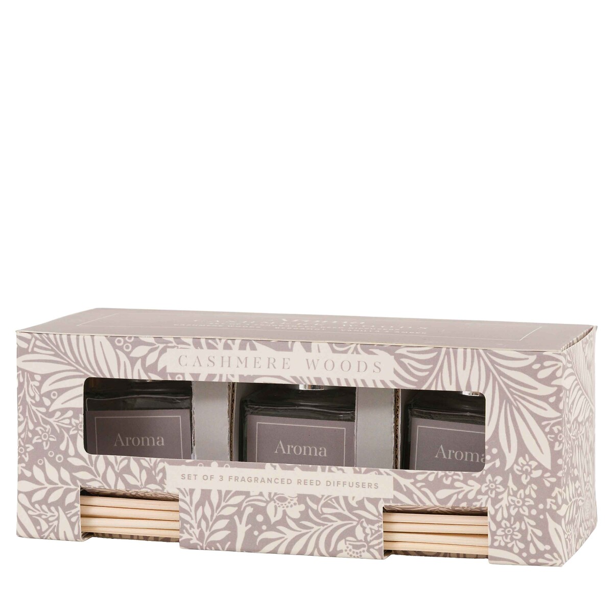 Set of 3 Cashmere Woods Reed Diffusers in Cashmere / Bergamot / Vanilla & Amber Fragrance natural, ÉDITÉ