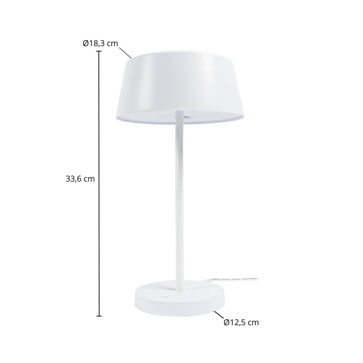 Lampe à poser en métal scandinaveLED, Milica blanc, LINDBY