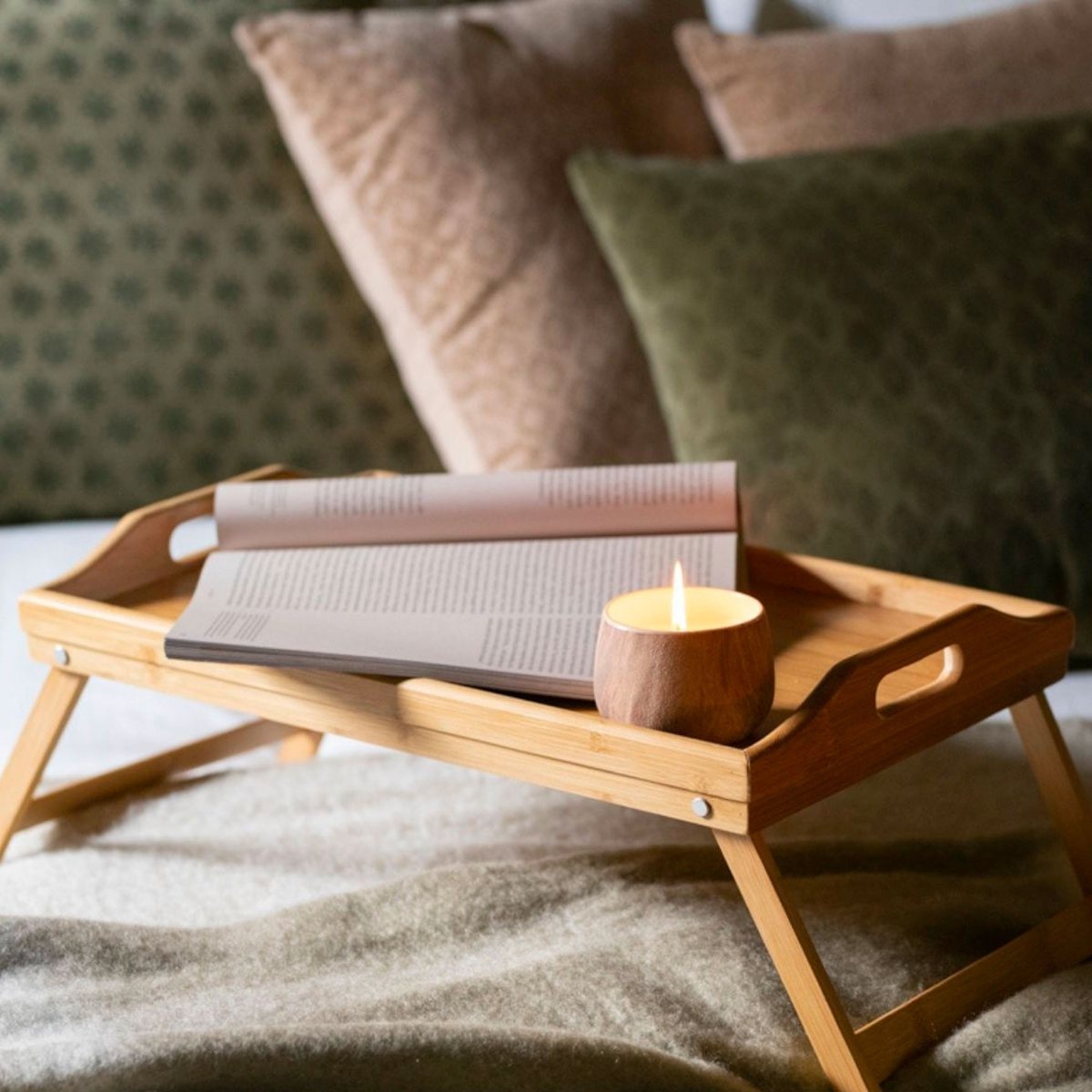 Plateau Petit Déjeuner au Lit en Bambou bois, WADIGA