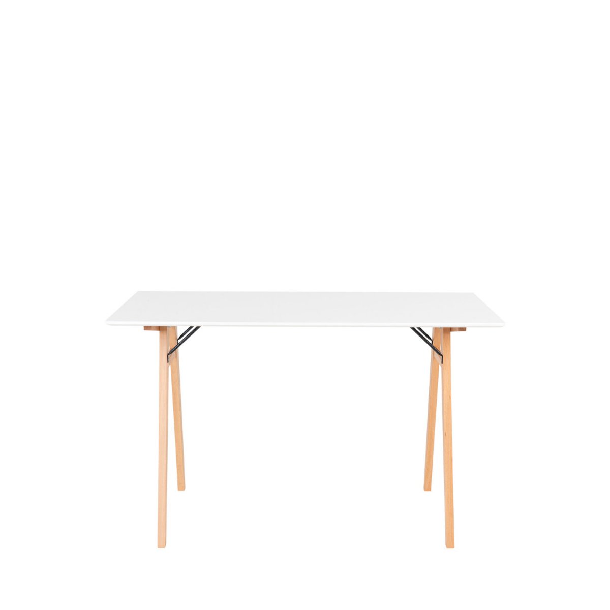 Bureau pieds bois clair L120cm- VOJENS blanc, HOUSE NORDIC