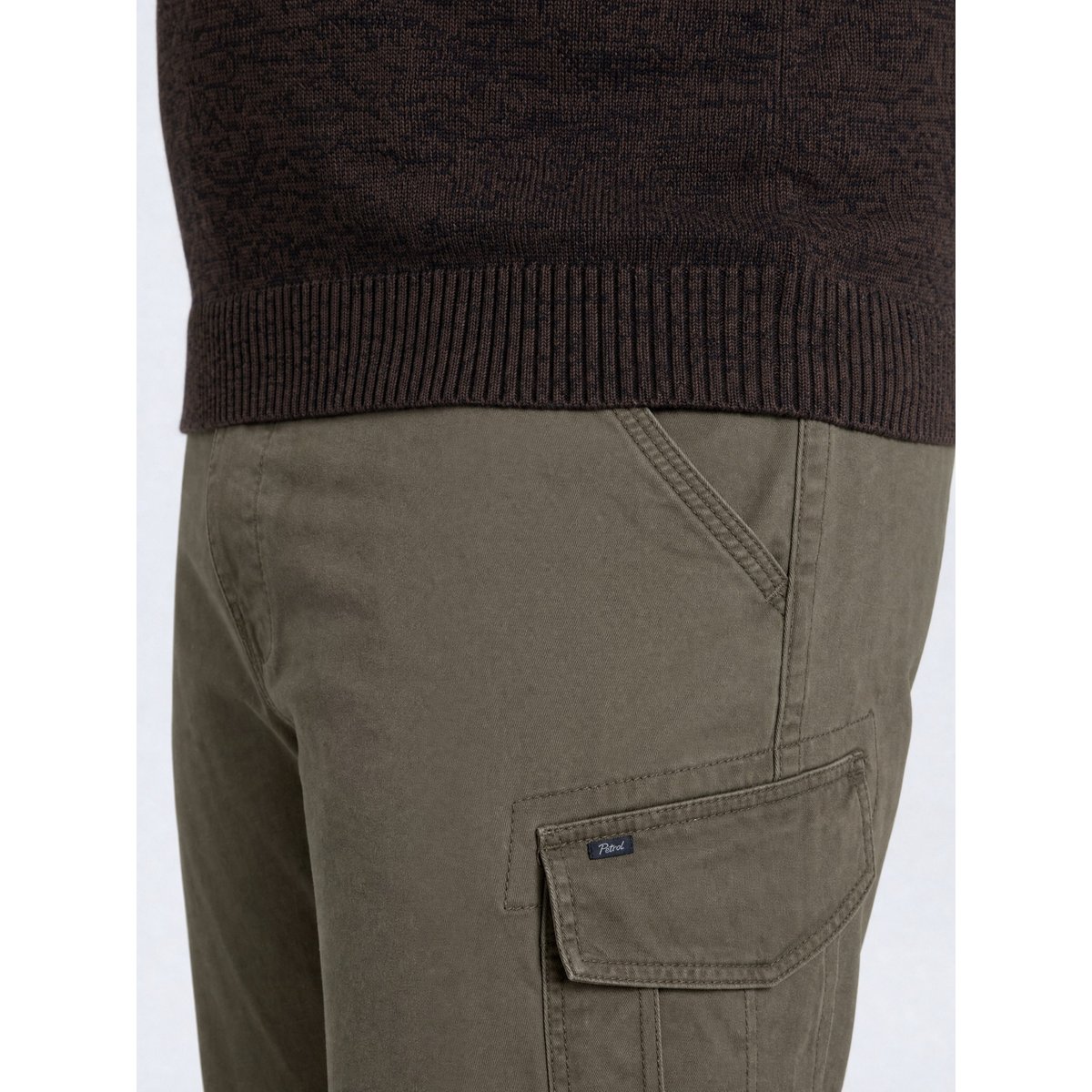 Pantalon cargo coupe droite grandes tailles cooper vert army green, PETROL INDUSTRIES