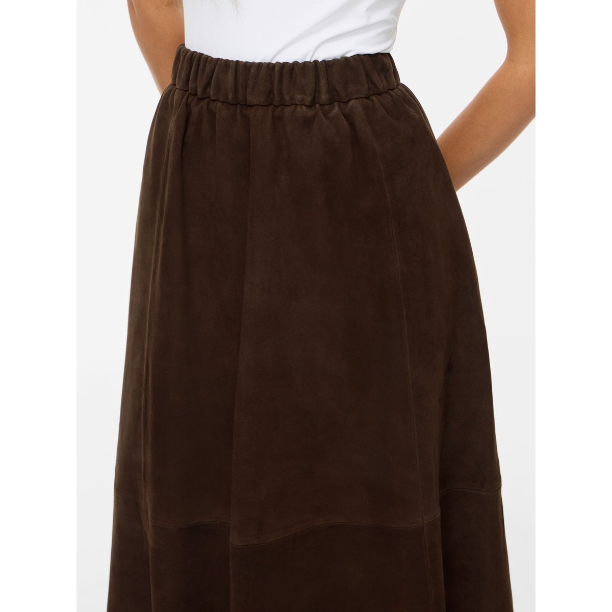Jupe Mi-Longue marron - coffee bean1, VILA