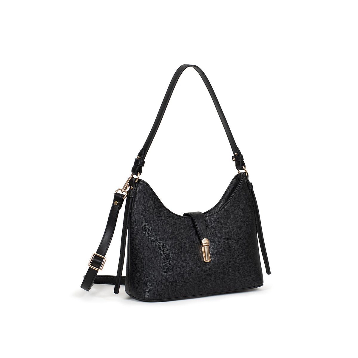Sac porté épaule 1 anse MAÉ noir, HEXAGONA