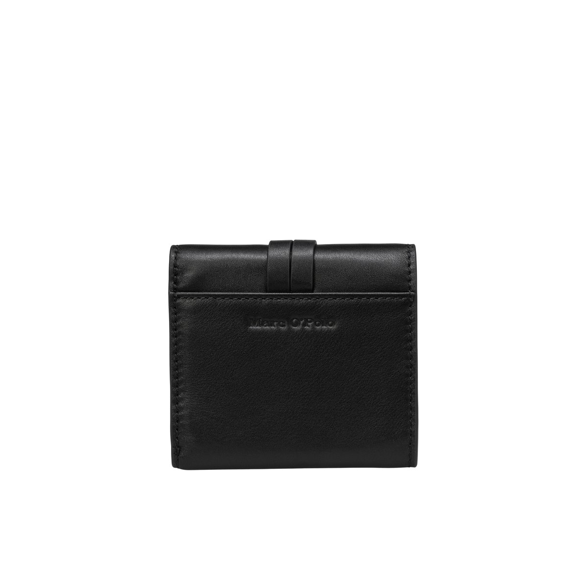 Portefeuille 2-en-1 modèle Lunya en cuir de vachette souple noir, MARC O'POLO