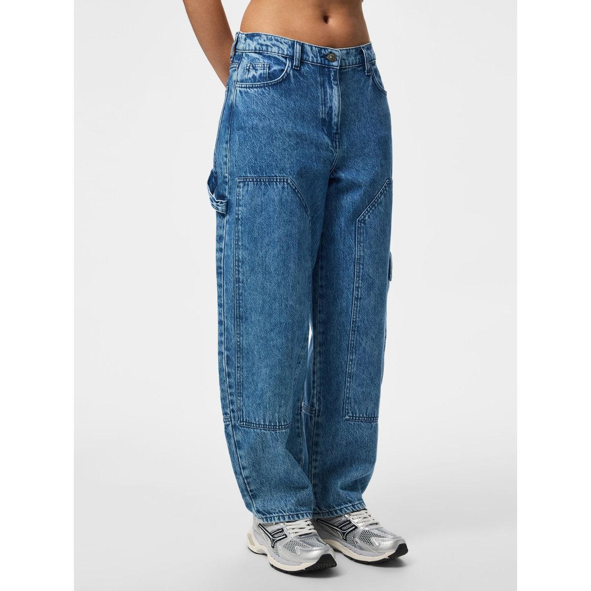 Jean Cargo bleu - medium blue denim1, PIECES