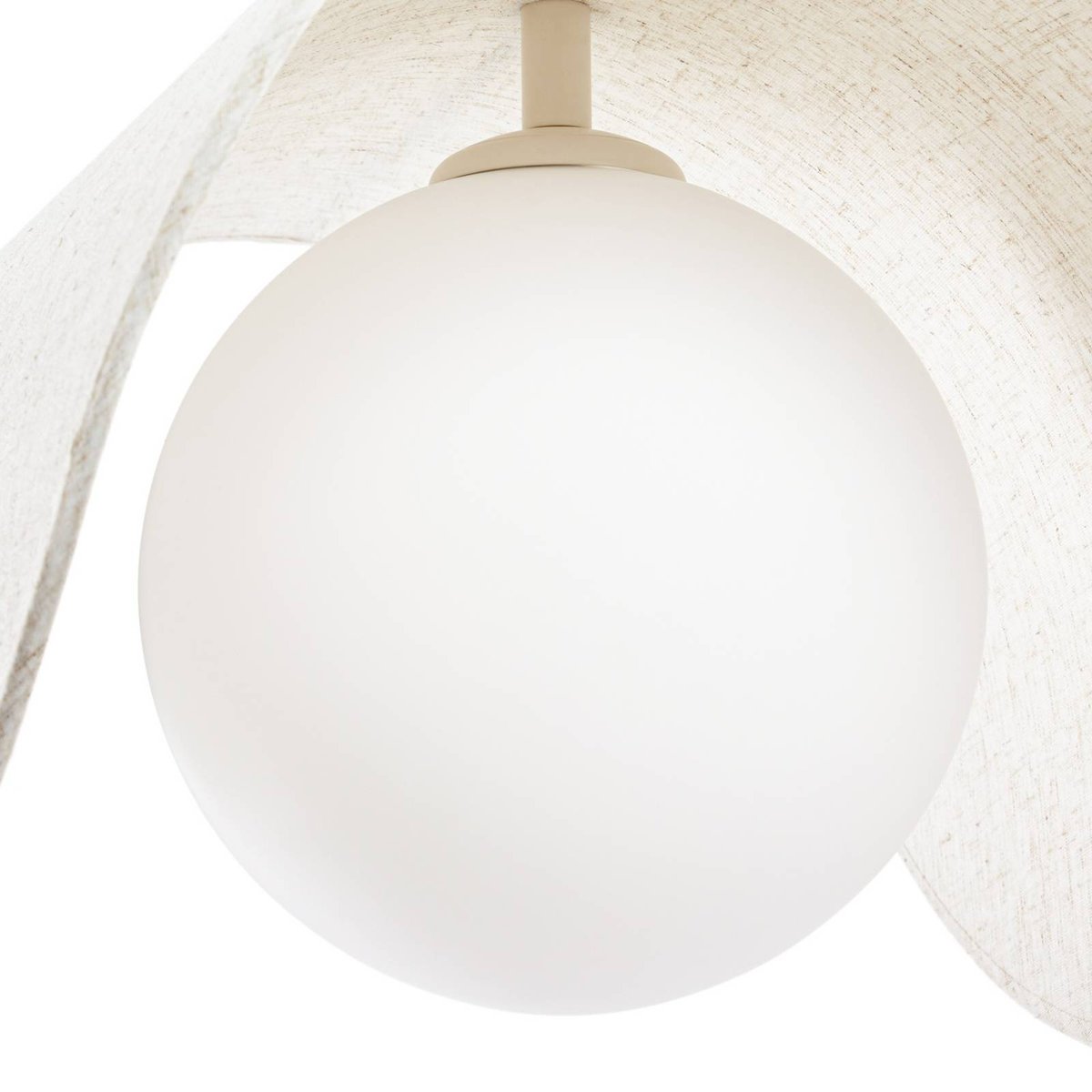 Lampadaire en textile designLED, Tamani beige, blanc, LUCANDE