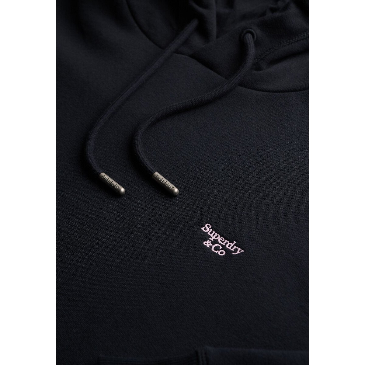 Sweat à capuche avec logo brodé Signature bleu marine, SUPERDRY