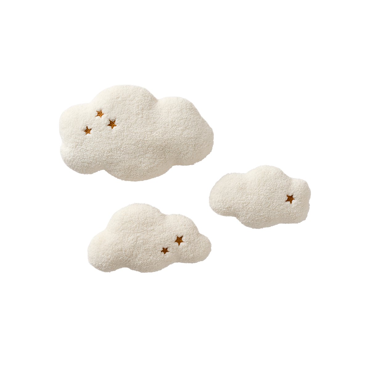 Lot 3 décorations murales nuages beige, VERTBAUDET