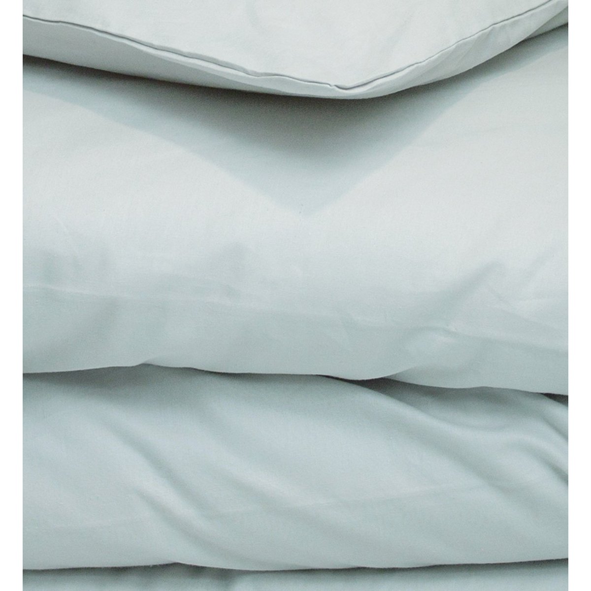 Housse de couette unie en Coton Bio pour lit 1 personne gris perle, KADOLIS