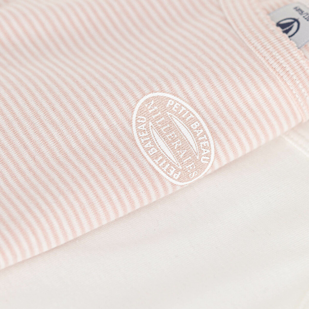 Pack of 2 Vests with Shoestring Straps in Cotton pink + white, PETIT BATEAU