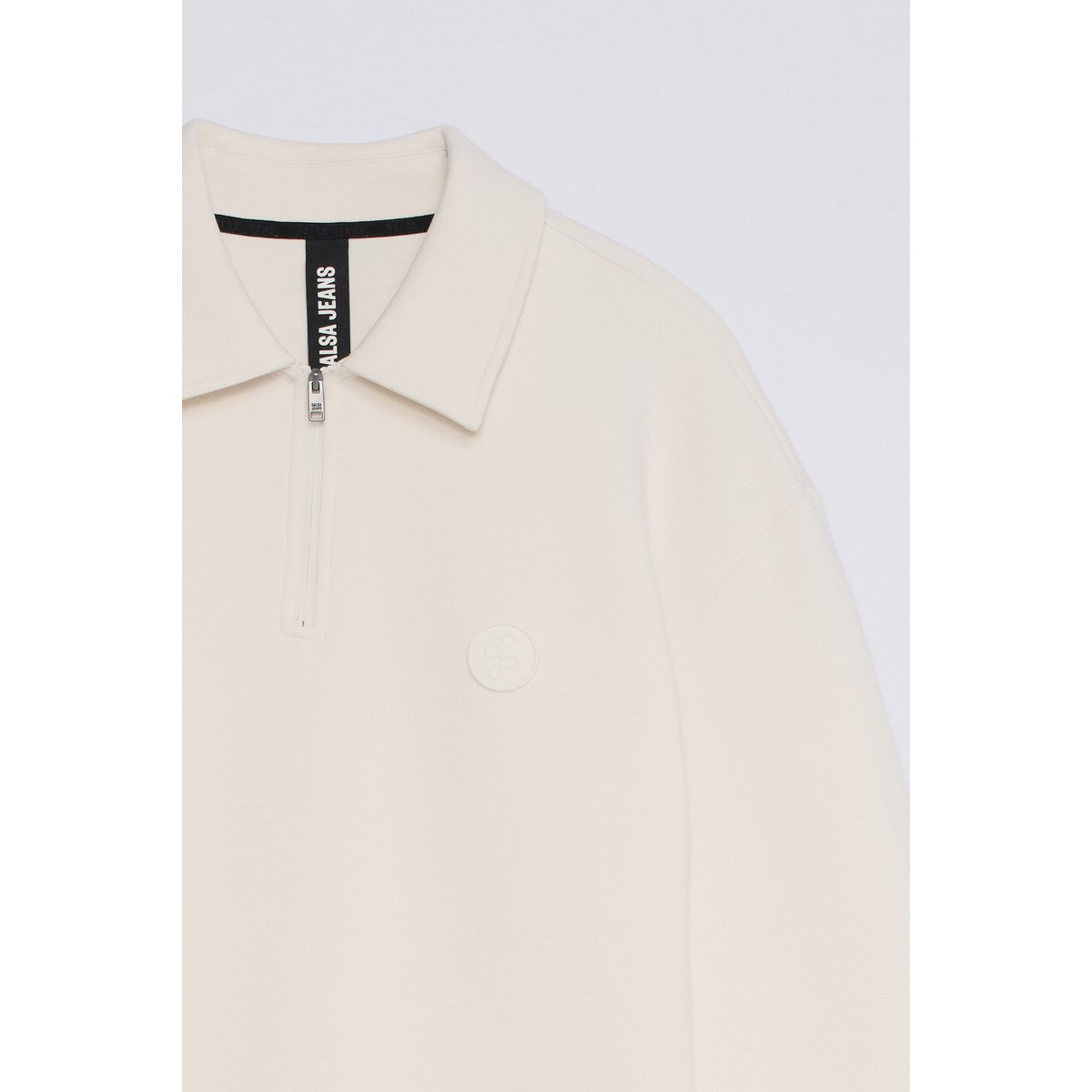 SWEAT-SHIRT EN MAILLE DEMI-ZIP ecru, SALSA JEANS