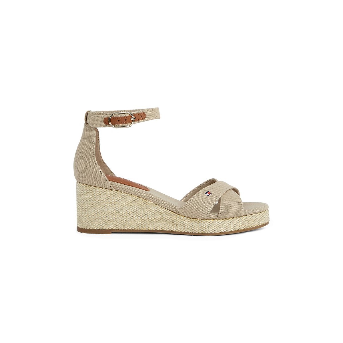 Sandales croisées compensées Flag beige, TOMMY HILFIGER