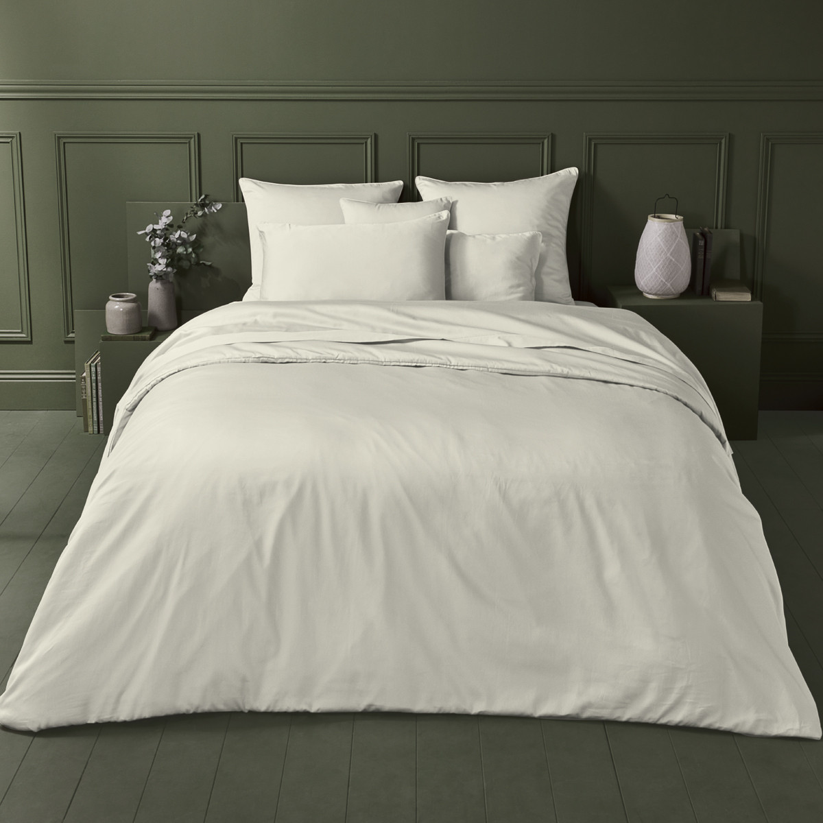 Housse de couette satin de coton AVA UNI angora, GARNIER THIEBAUT