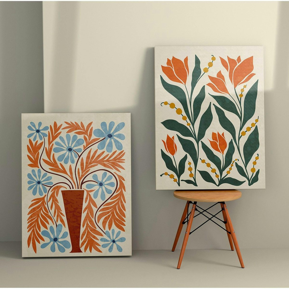 Tableau nature 70s – tons orangés (set de 2) multicolore, PIER IMPORT