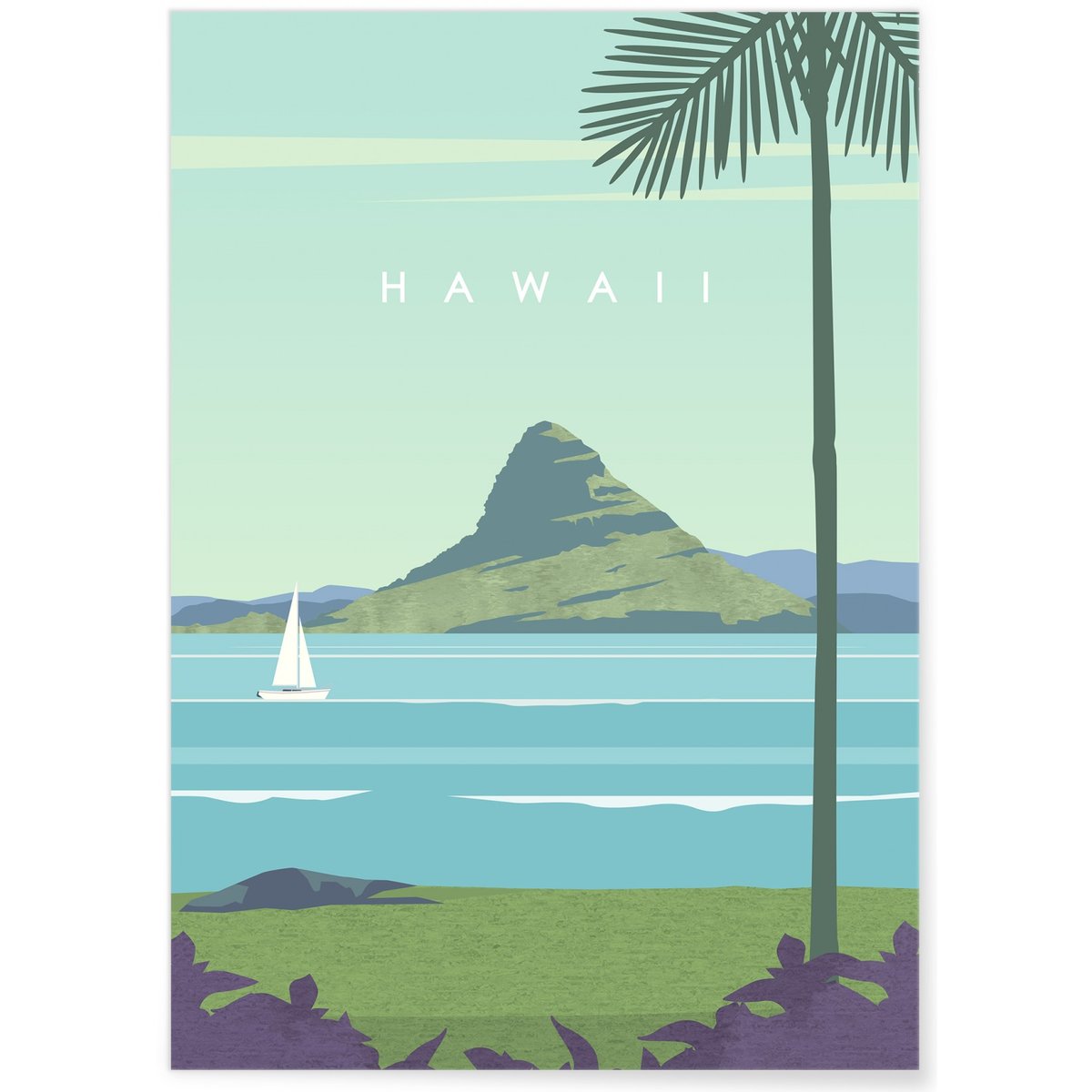 Poster Hawaii blanc, L'AFFICHERIE