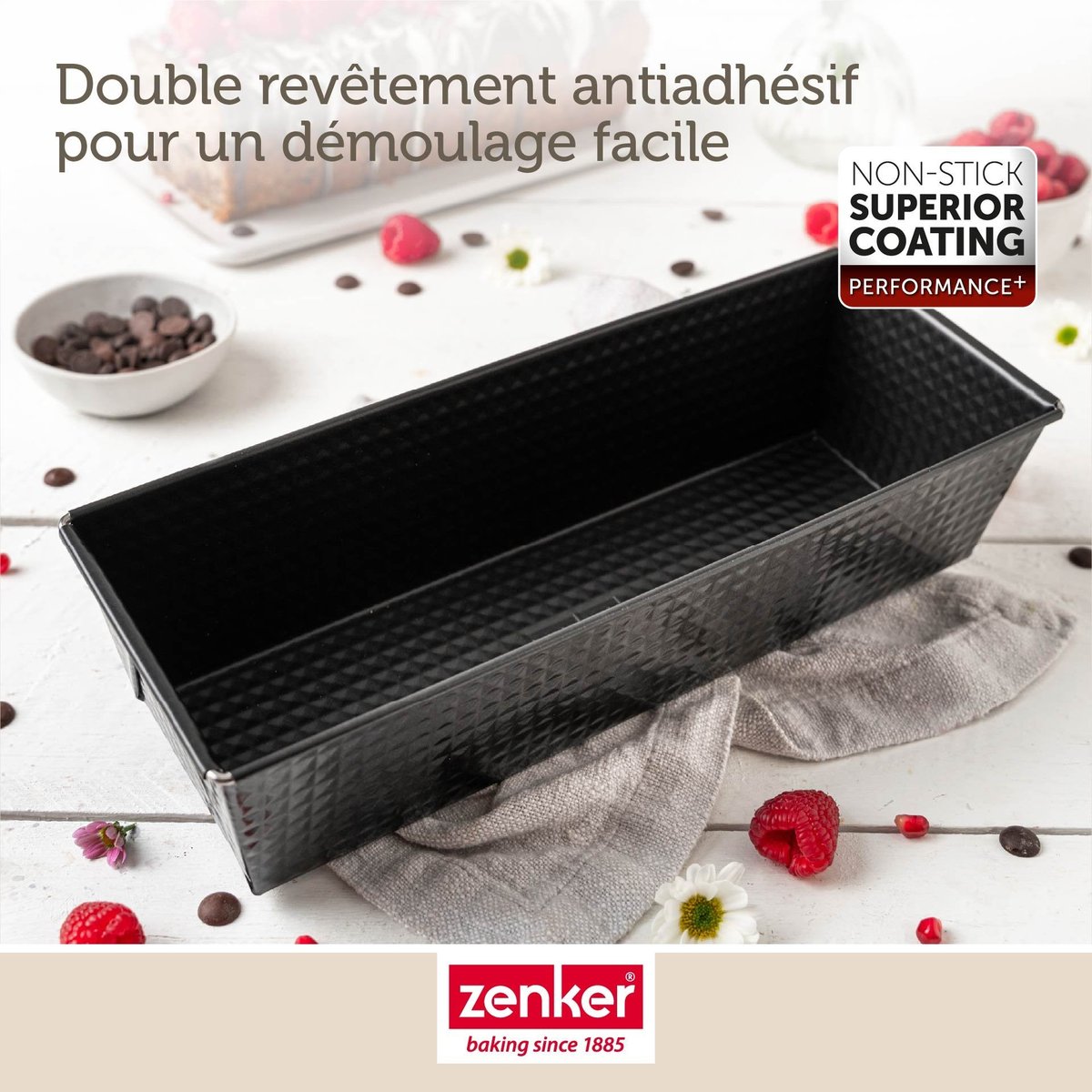 Moule à cake 30,5 x 11,5 x 7 cm PERFECTBACK+ noir, ZENKER
