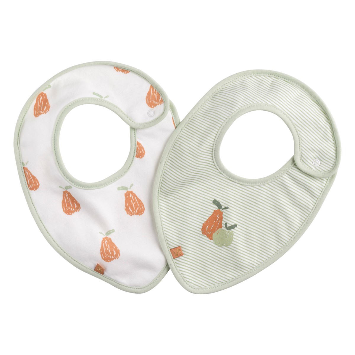Bavoirs en coton lot de 2 vert, SAUTHON
