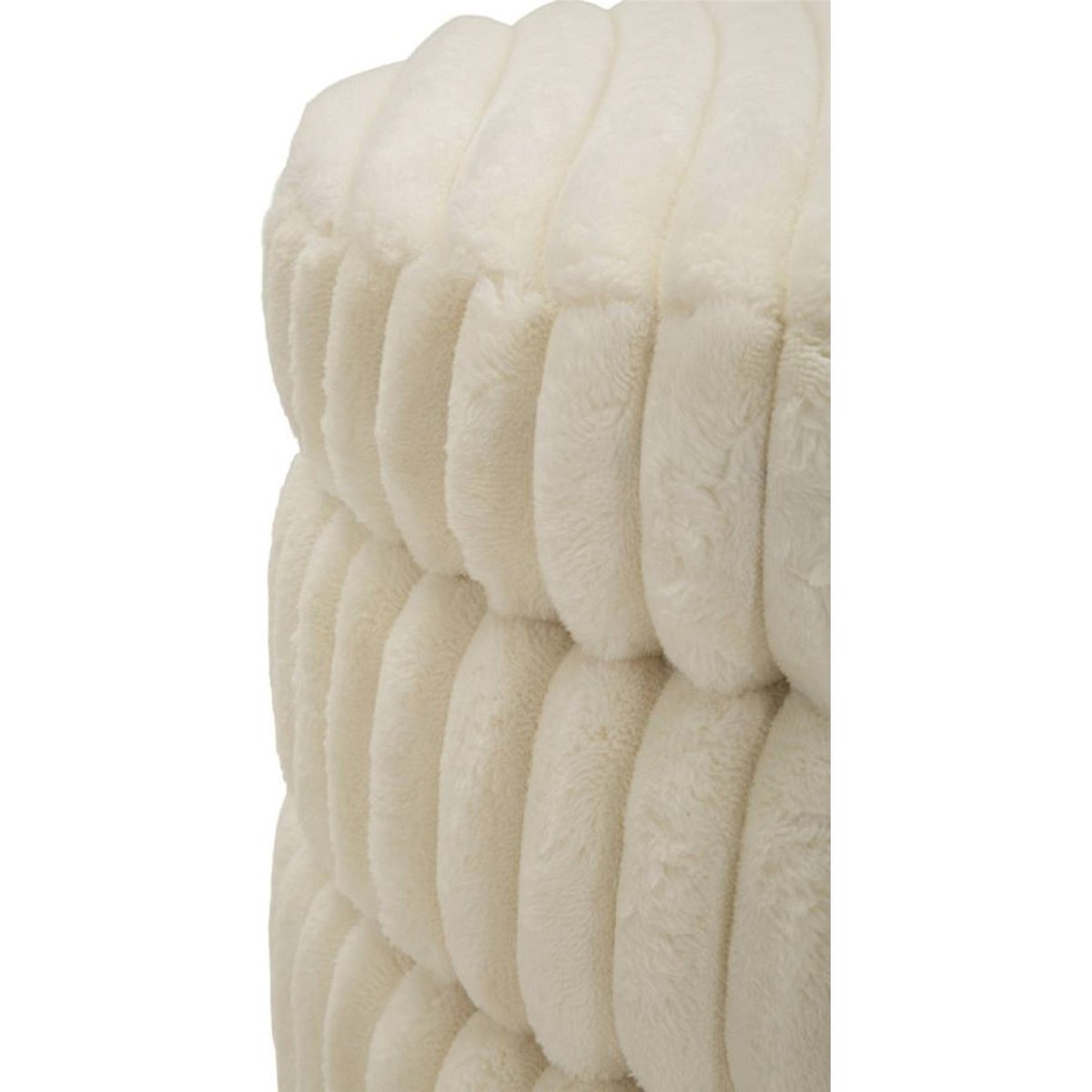Pouf rond à bandes superposées MODERN blanc, RECOLLECTION