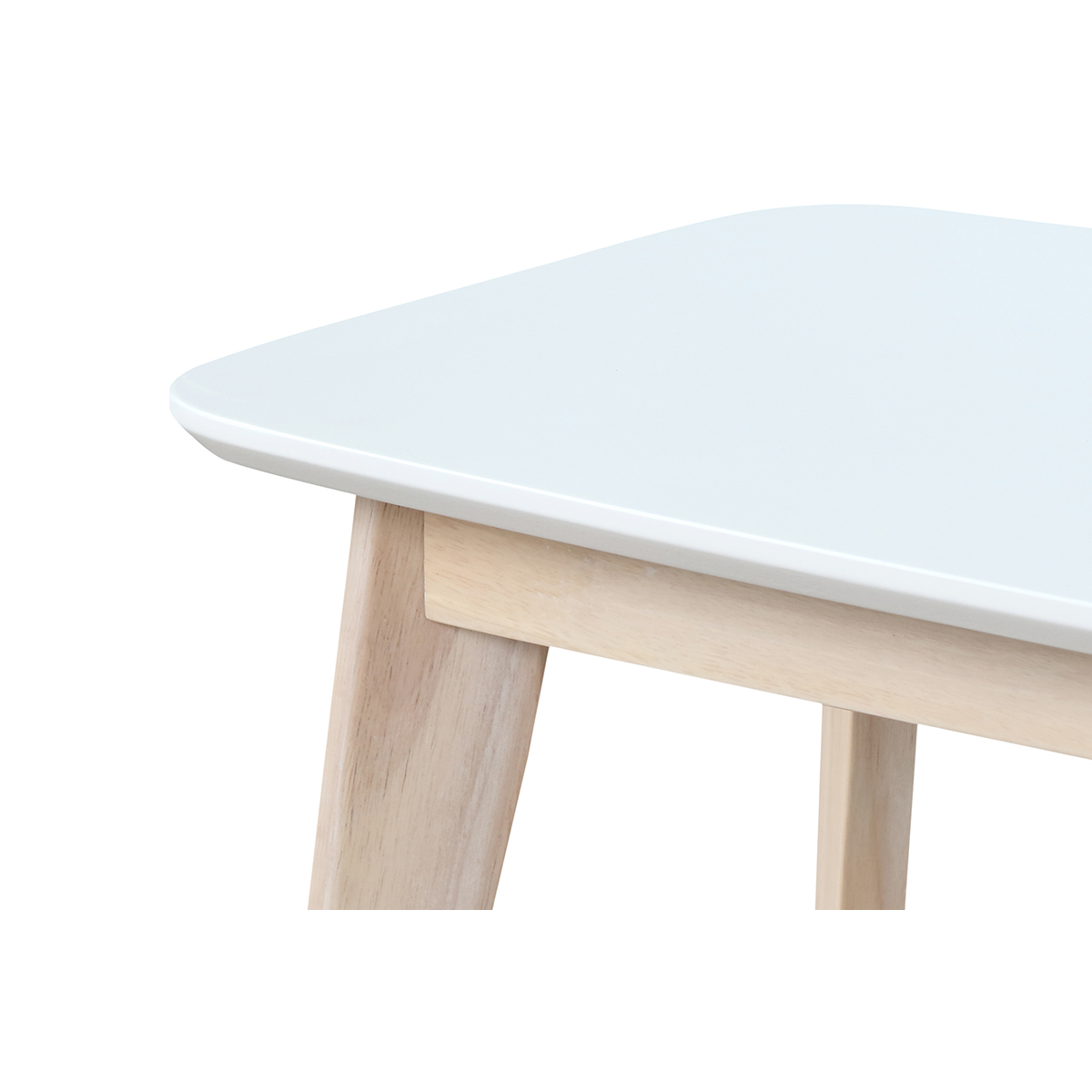 Banc scandinave blanc et bois clair L100 cm LEENA blanc, MILIBOO
