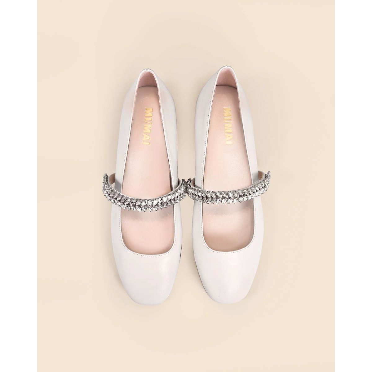 Ballerines à strass PATSY blanc, MI MAI