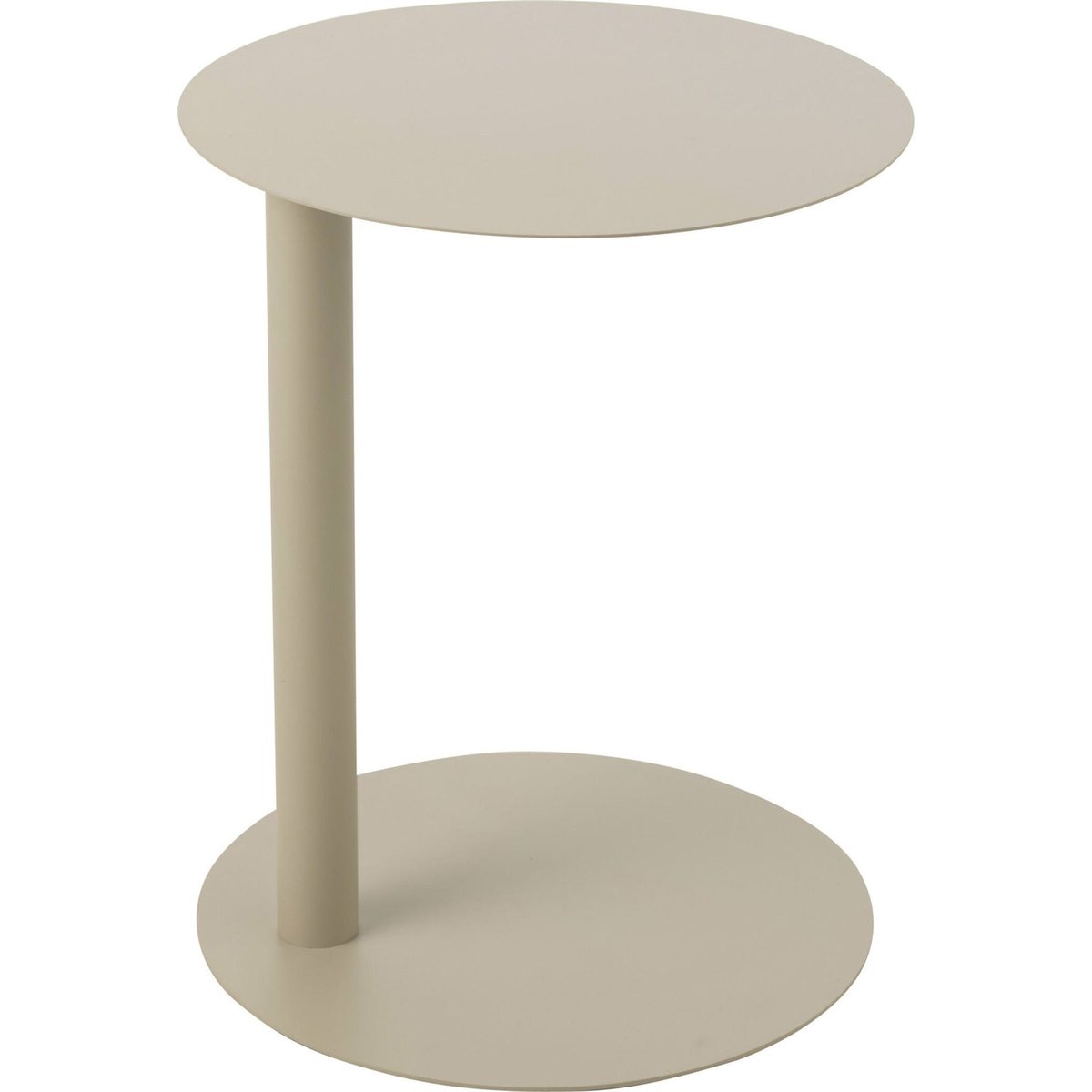 Table d'appoint ronde en métal beige, RECOLLECTION