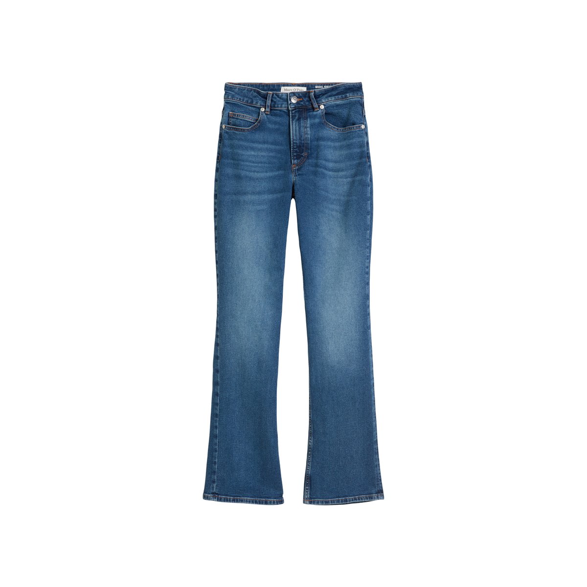 Jeans modèle Kiruna flared en coton organique mélangé stretch bleu foncé, MARC O'POLO