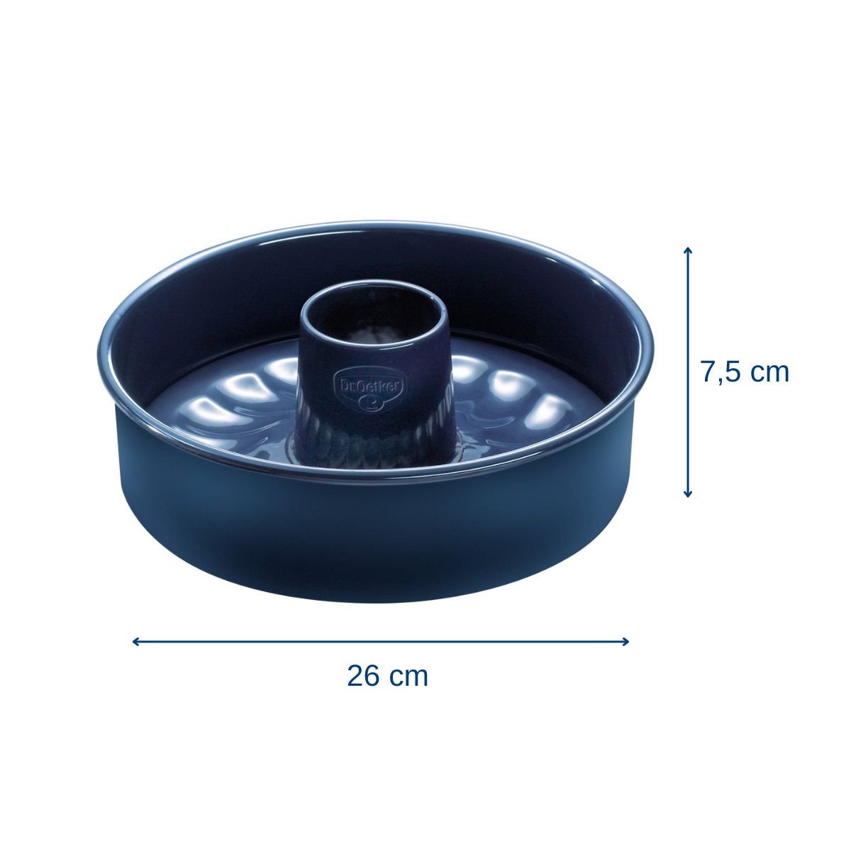 Lot de 2 moules à manqué 26/26 cm en acier BACK-LIEBE bleu, DR OETKER