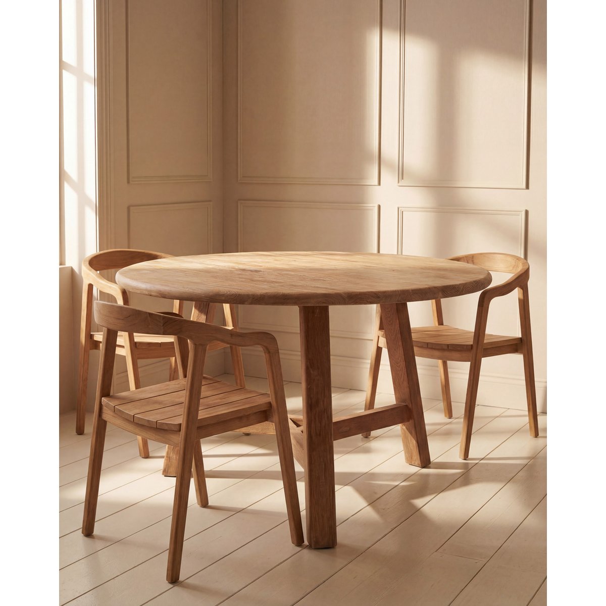 Table à manger en teck NOGUCHI beige, BAZAR BIZAR