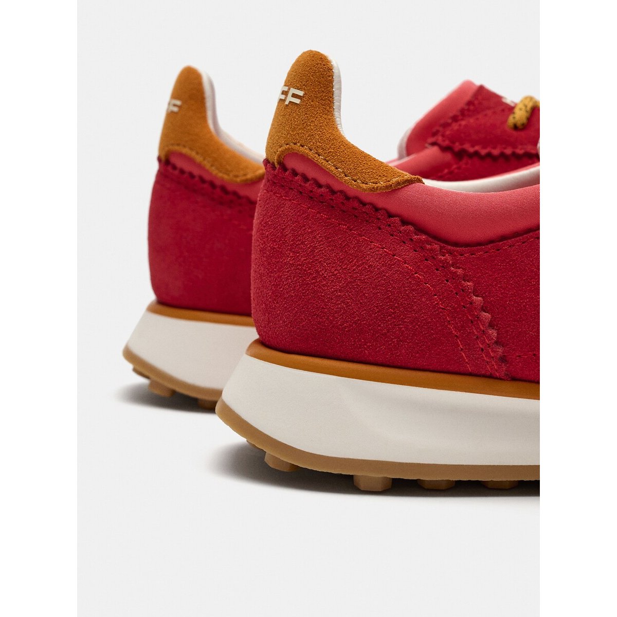 Sneaker aus Leder und Textil Bridge MKII rot, HOFF