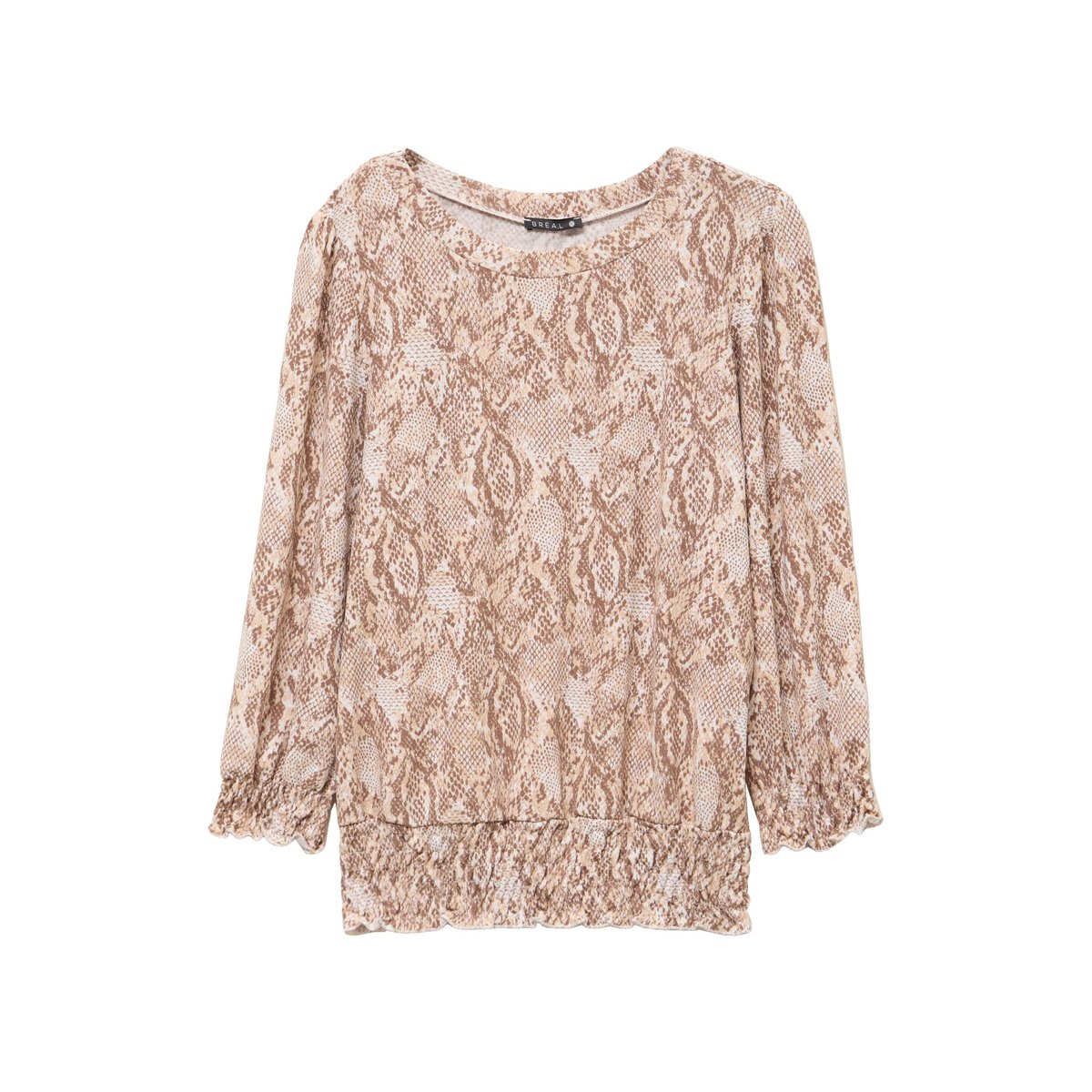T-shirt col rond manches 3/4 beige, BREAL