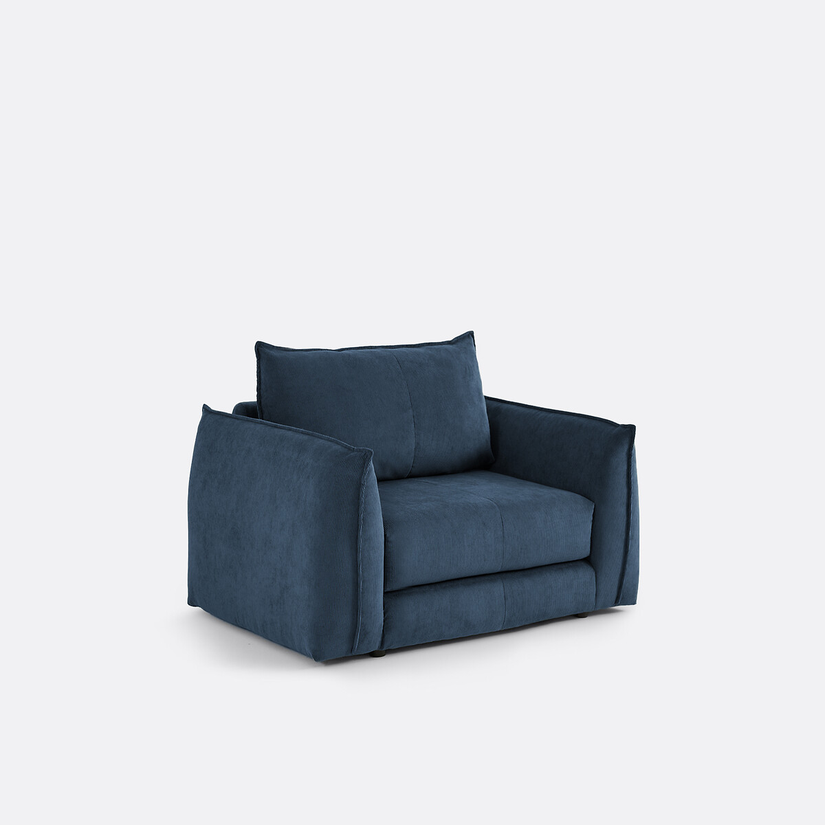Fauteuil droit convertible, 1 place, en velours côtelé fines côtes, TIKI bleu, LA REDOUTE INTERIEURS