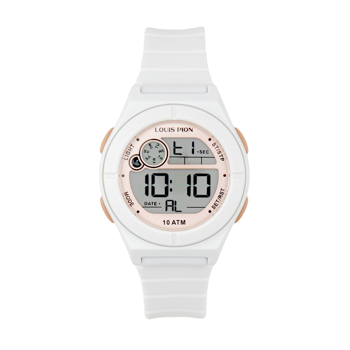Montre Digital GABY blanc doré rose blanc, LOUIS PION