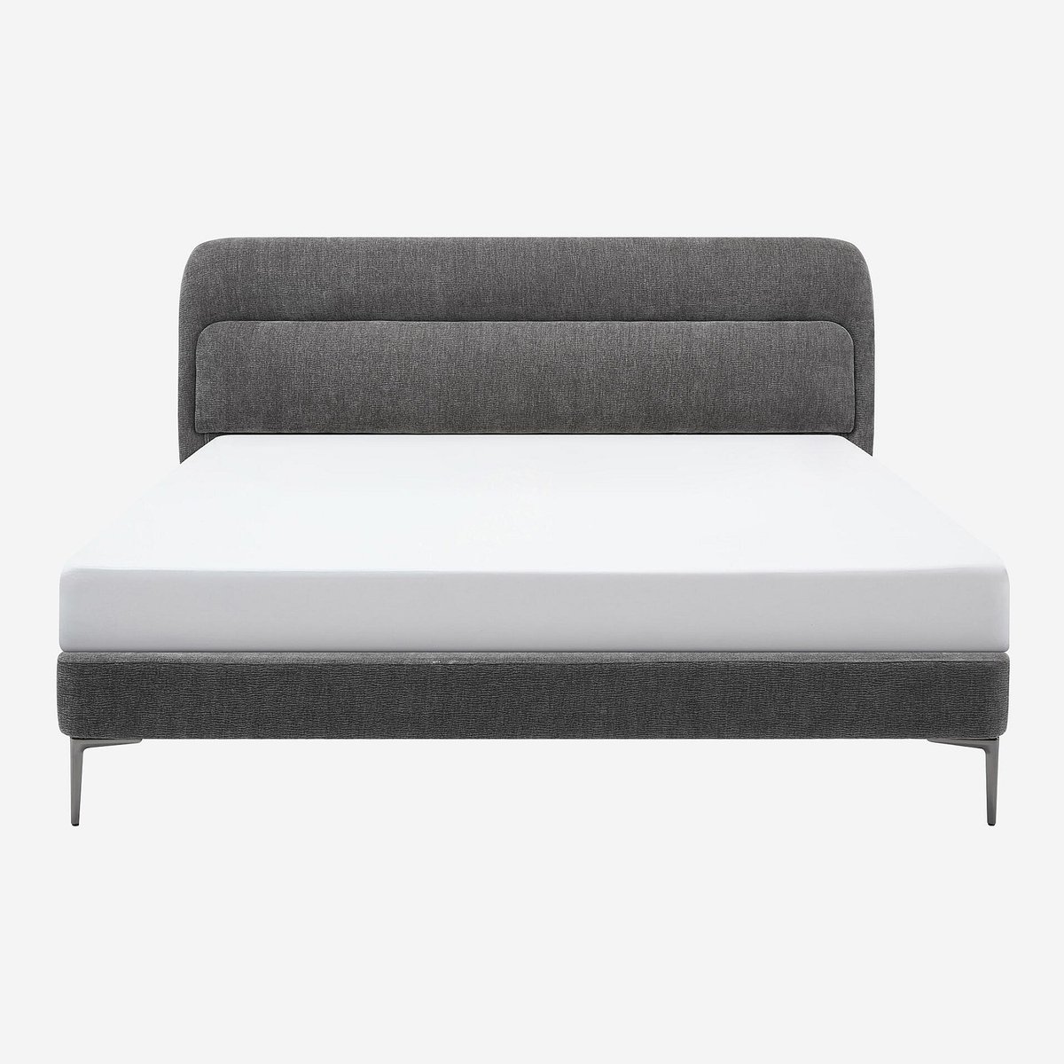 Lit en tissu IZMIR gris, HABITAT