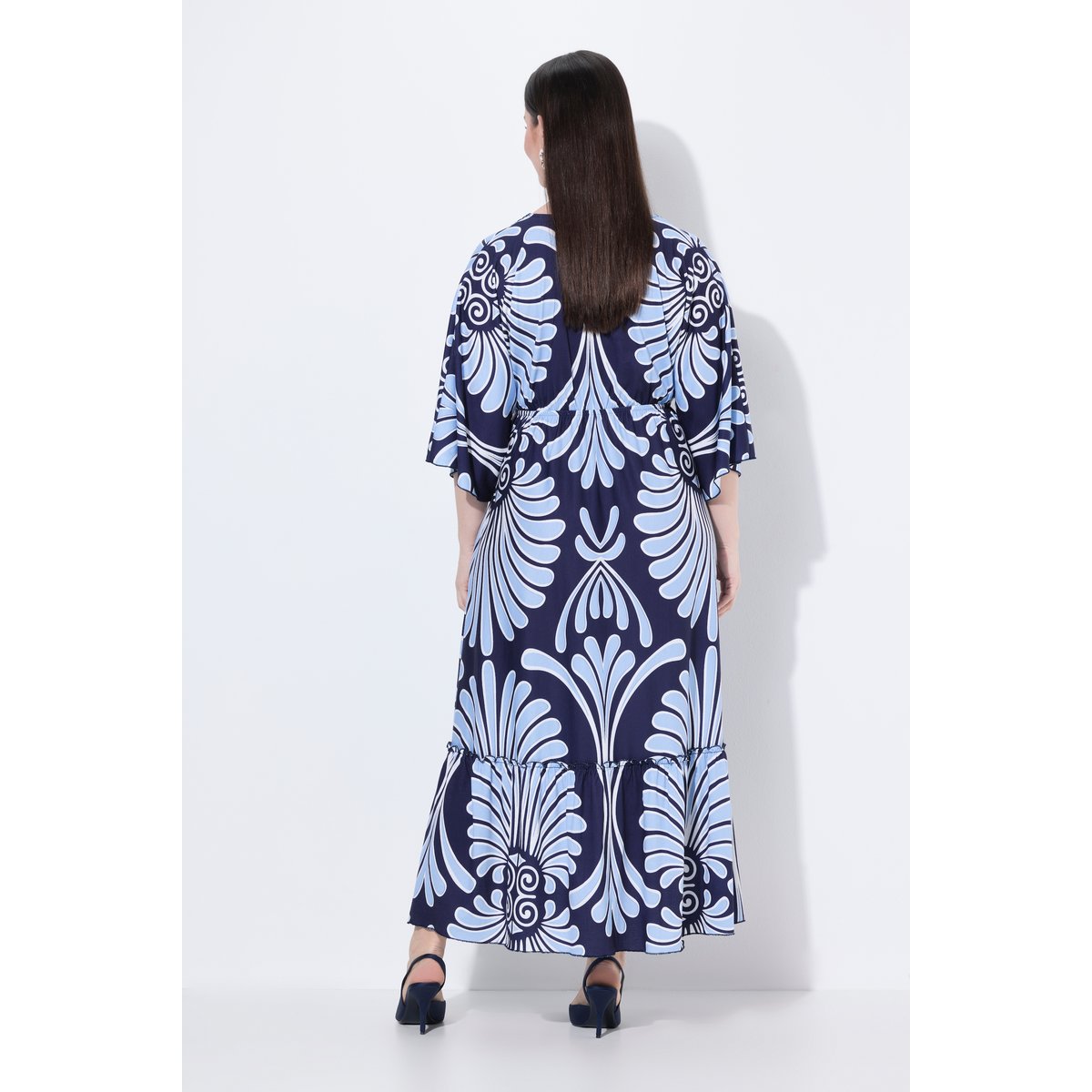 Robe maxi toucher coton marine, ULLA POPKEN