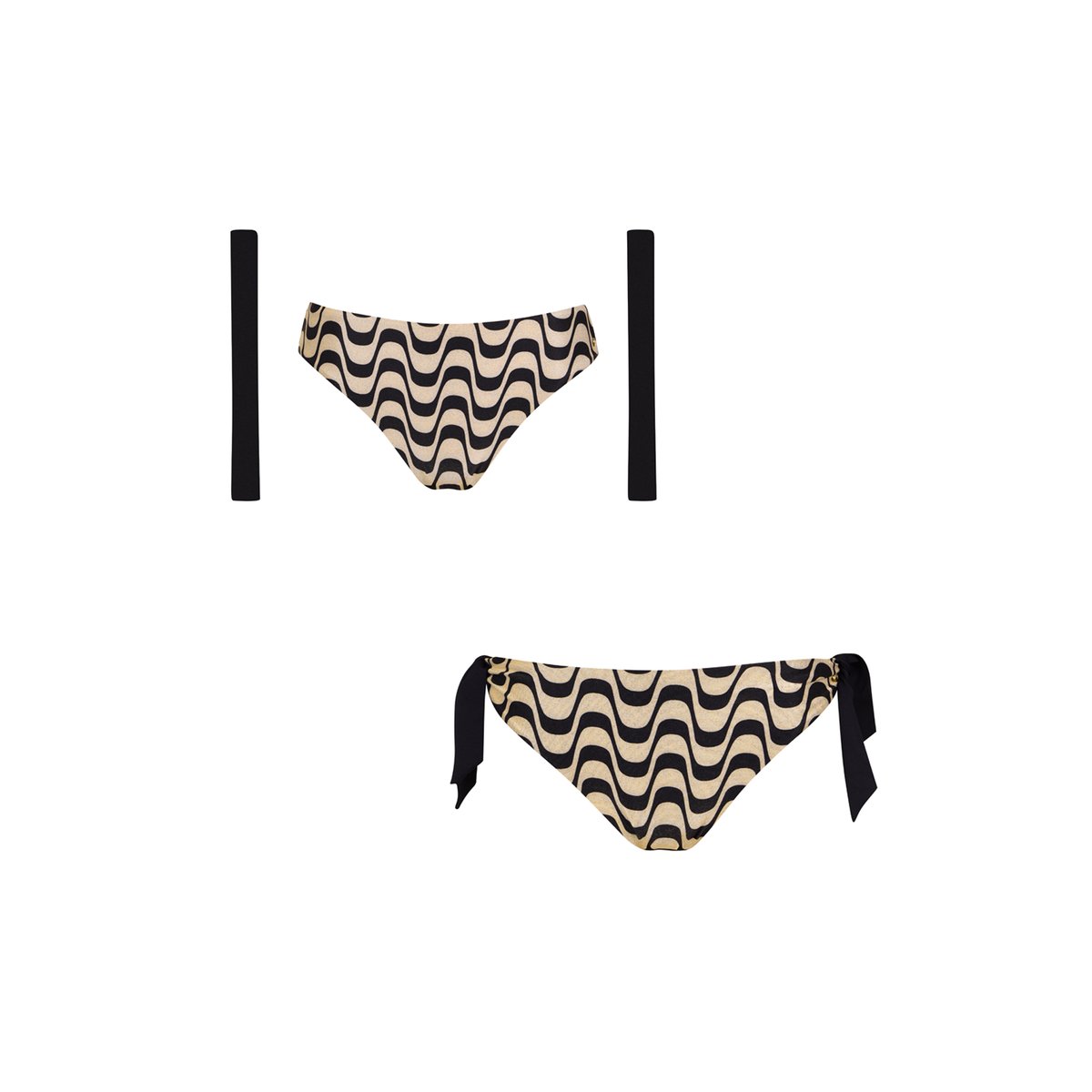Bas maillot slip de bain à nouettes amovibles Iceland noir, LISCA