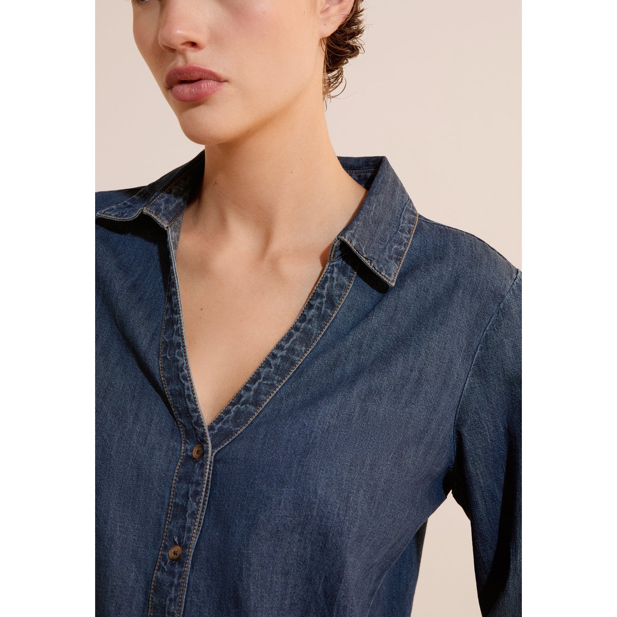 Chemise en jean CABANO bleu nuit, ETAM