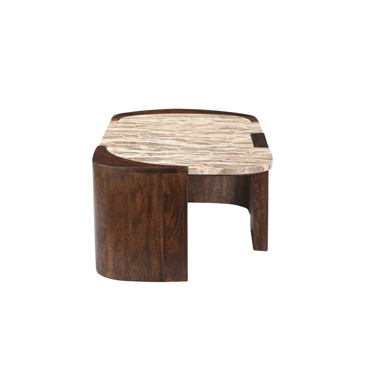 Table basse en bois de manguier AGNÈS bois foncé, MADE IN MEUBLES