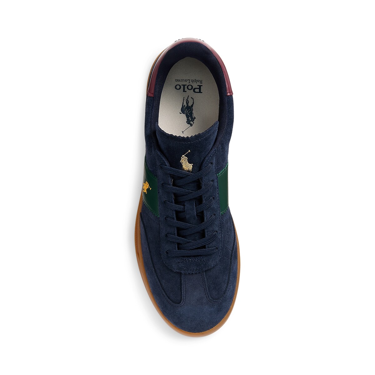 Baskets cuir et suède Heritage Aera bleu marine/vert, POLO RALPH LAUREN