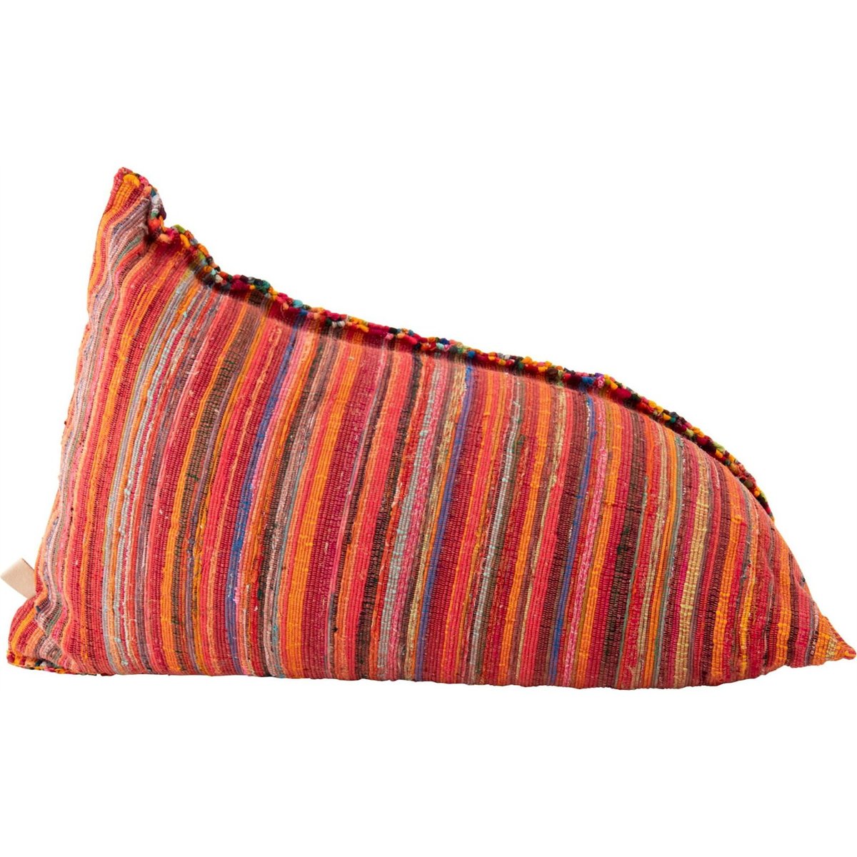 Pouf poire rayé en coton multicolore à dominante orange, RECOLLECTION