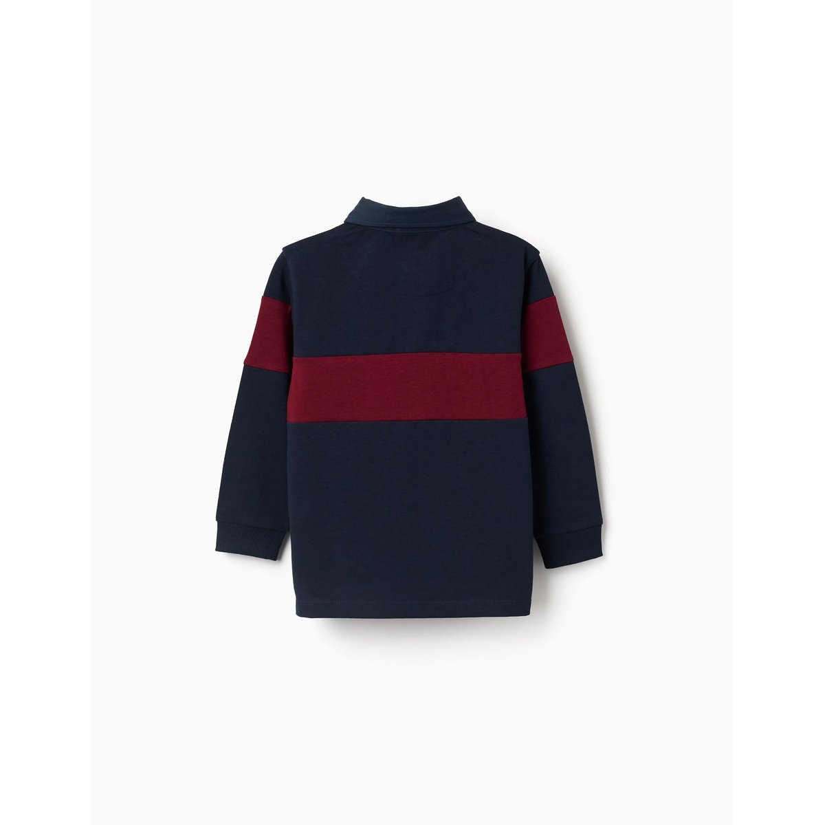 Polo en coton à manches longues avec imprimé rouge foncé, ZIPPY