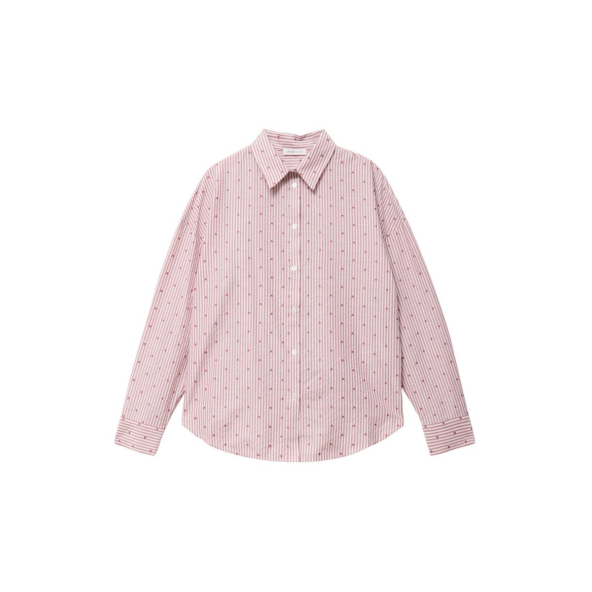 Chemise droite manches longues rouge clair, CACHE CACHE