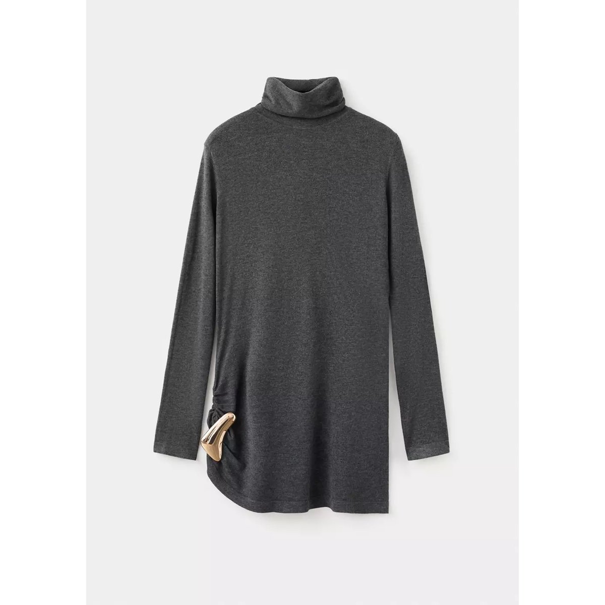 Pull col montant broche gris anthracite, MANGO