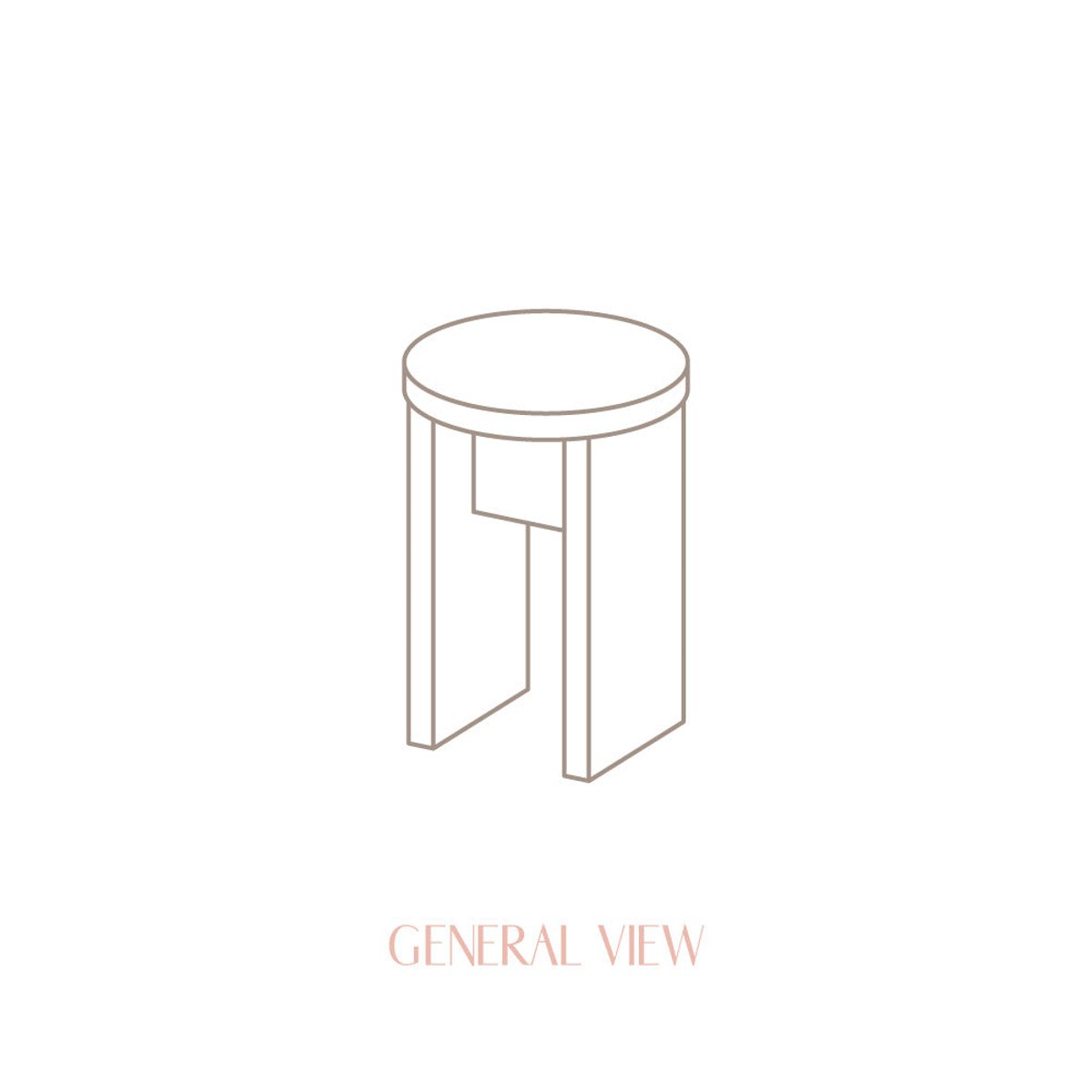 Tabouret en pin massif non verni CALPE bois clair, NAAN FURNITURE
