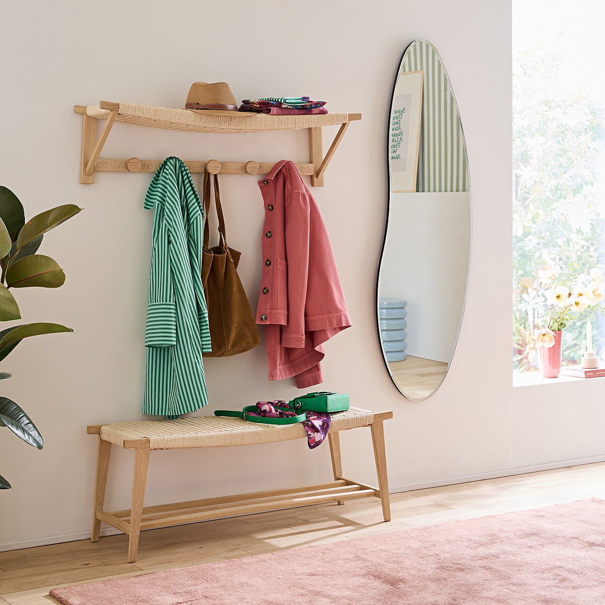 Banc chêne massif, Kioto beige, LA REDOUTE INTERIEURS